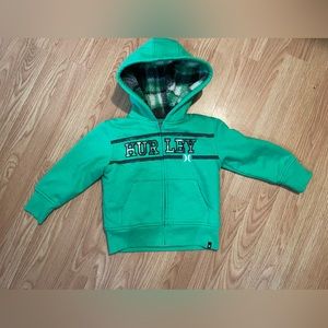 Green 2T Hurley Zip-Up Hoodie